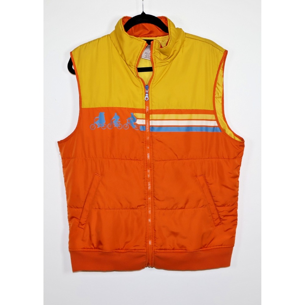 Stranger Things Vest Men Size Large Yellow Orange Quilted